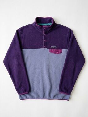 Vintage Patagonia Synchilla Fleece Pull Over Sweater Size Large Purple